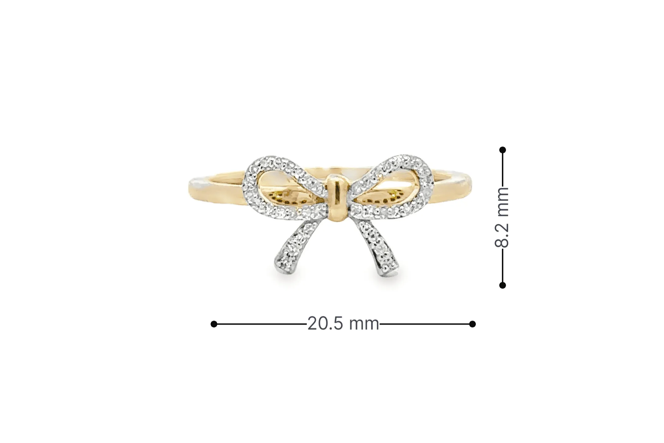 10K Gold 0.07 CTW Diamond Bow Ring