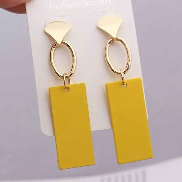 2019 Retro Vintage Statement Earrings White Geometric Long Dangle Earrings for Women Wedding Party Christmas Gift Wholesale