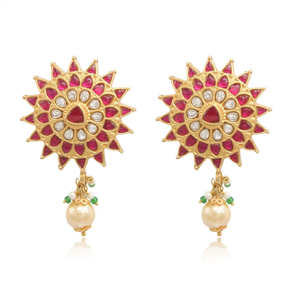 92.5 silver red earring