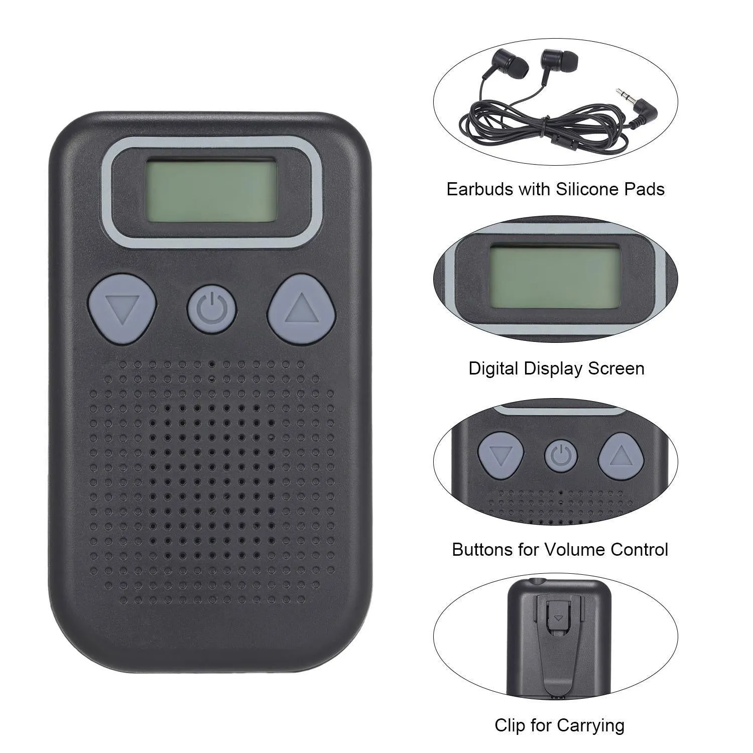 Black In Ear Hearing Amplifier Battery Powered
