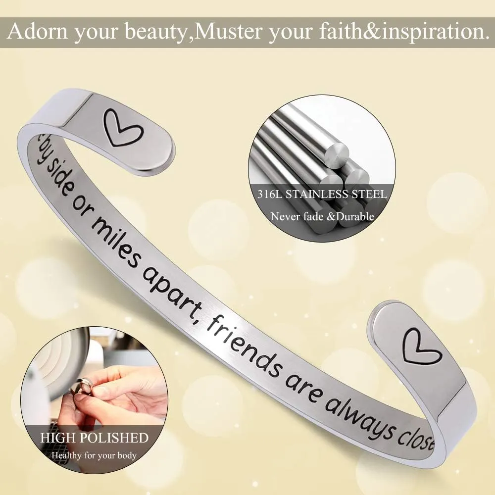 Btysun Inspirational Cuff Bracelet Bangle for Women Teen Girls - Birthday Jewelry Quotes - Friend Gift for Her Mom