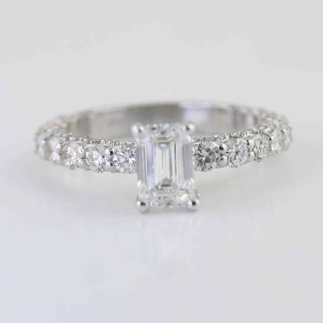 Chris & Nat Emerald Cut Diamond Engagement Ring