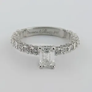 Chris & Nat Emerald Cut Diamond Engagement Ring