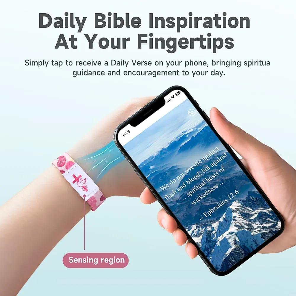 Daily Bible Verse BraceletBible Verse Bracelets With NFC,Wearable Bible Bracelet,christian daily bible verse bracelet,Christian Bible Gifts For Men Women