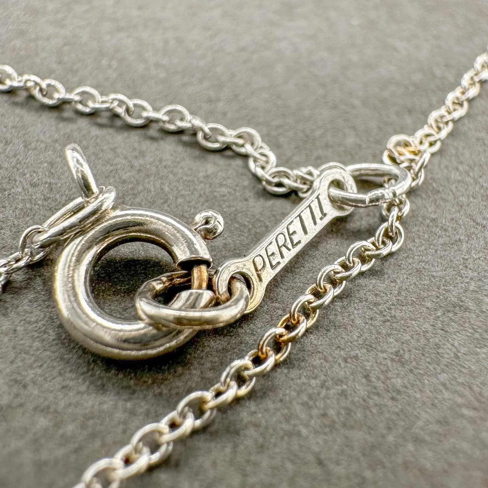 Elegant Tiffany & Co. Estate Sterling Silver Elsa Peretti Bean Pendant