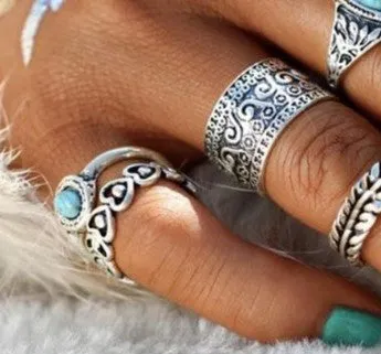 Fashion Turquoise Combination Rings