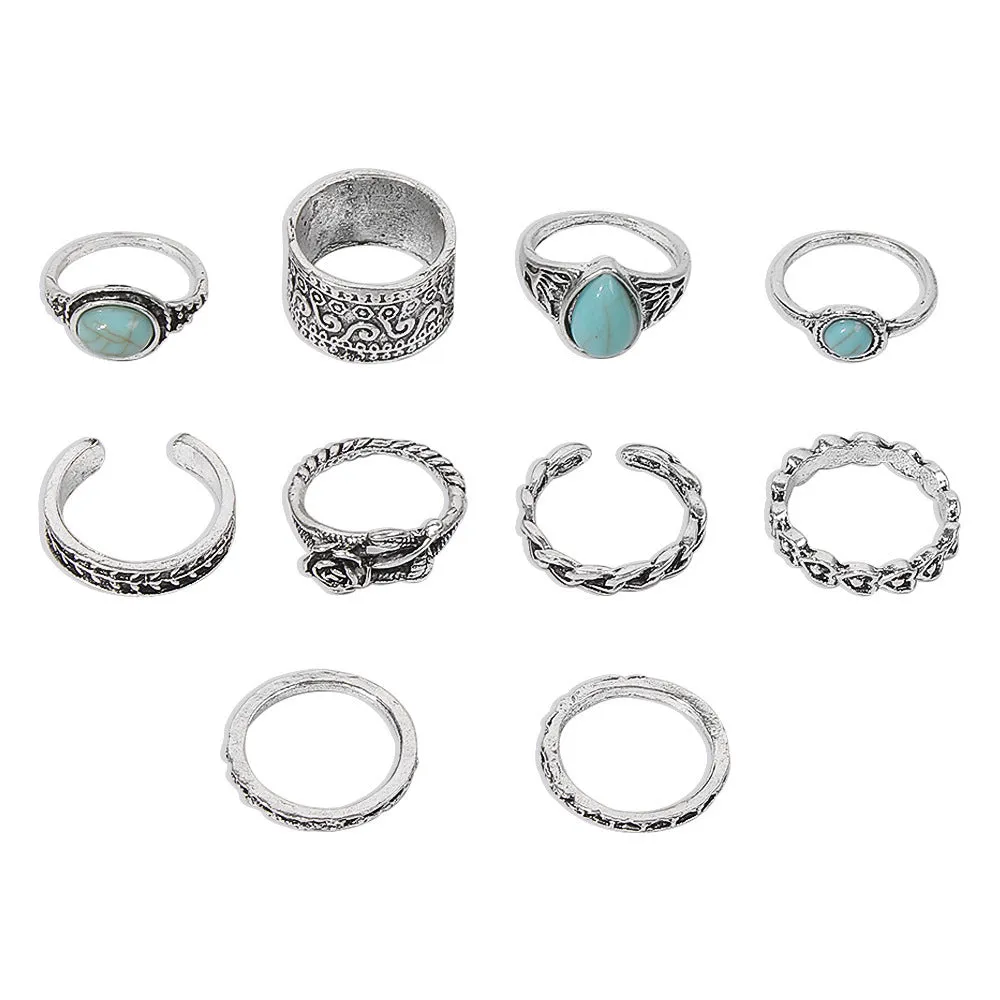 Fashion Turquoise Combination Rings