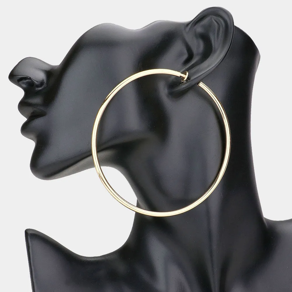 iLLASPARKZ 3.2 Inch Clip On Hoop Earrings
