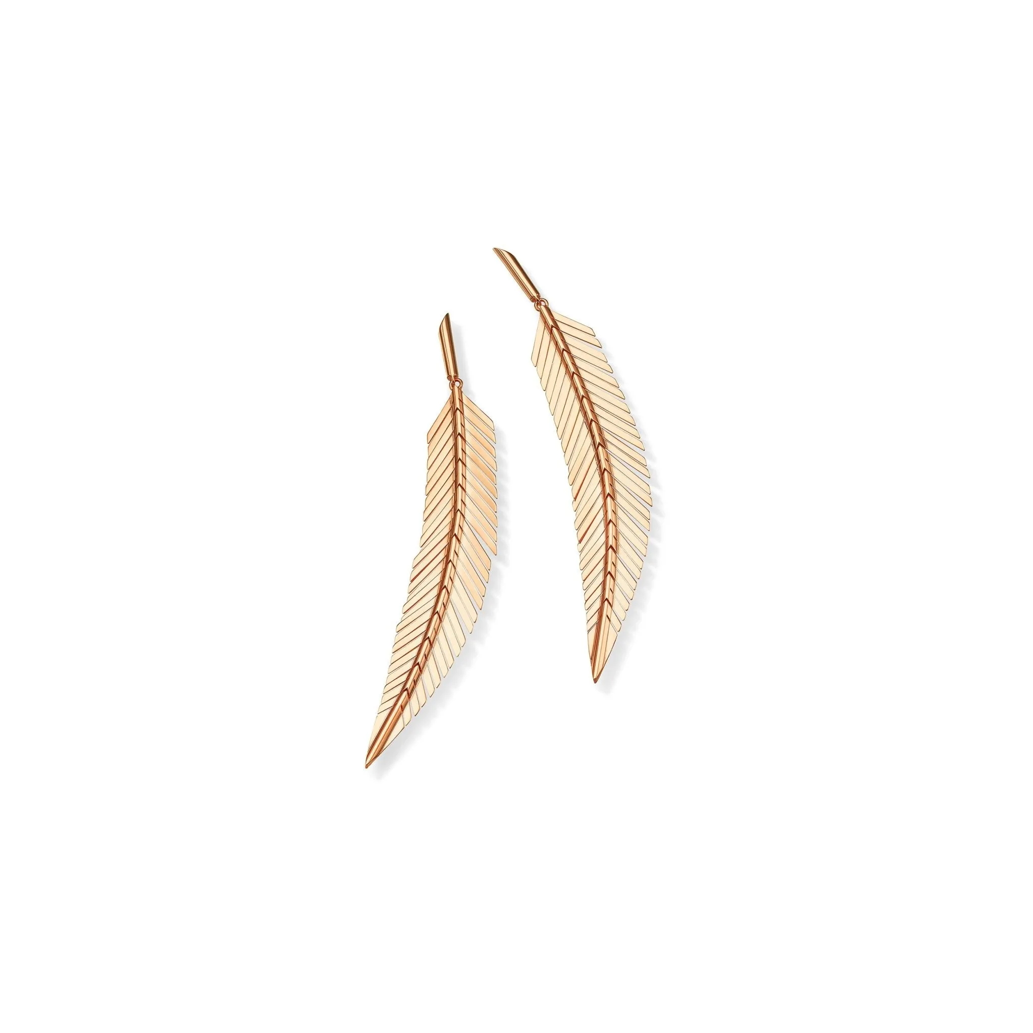 Medium Rose Gold Feather Earrings