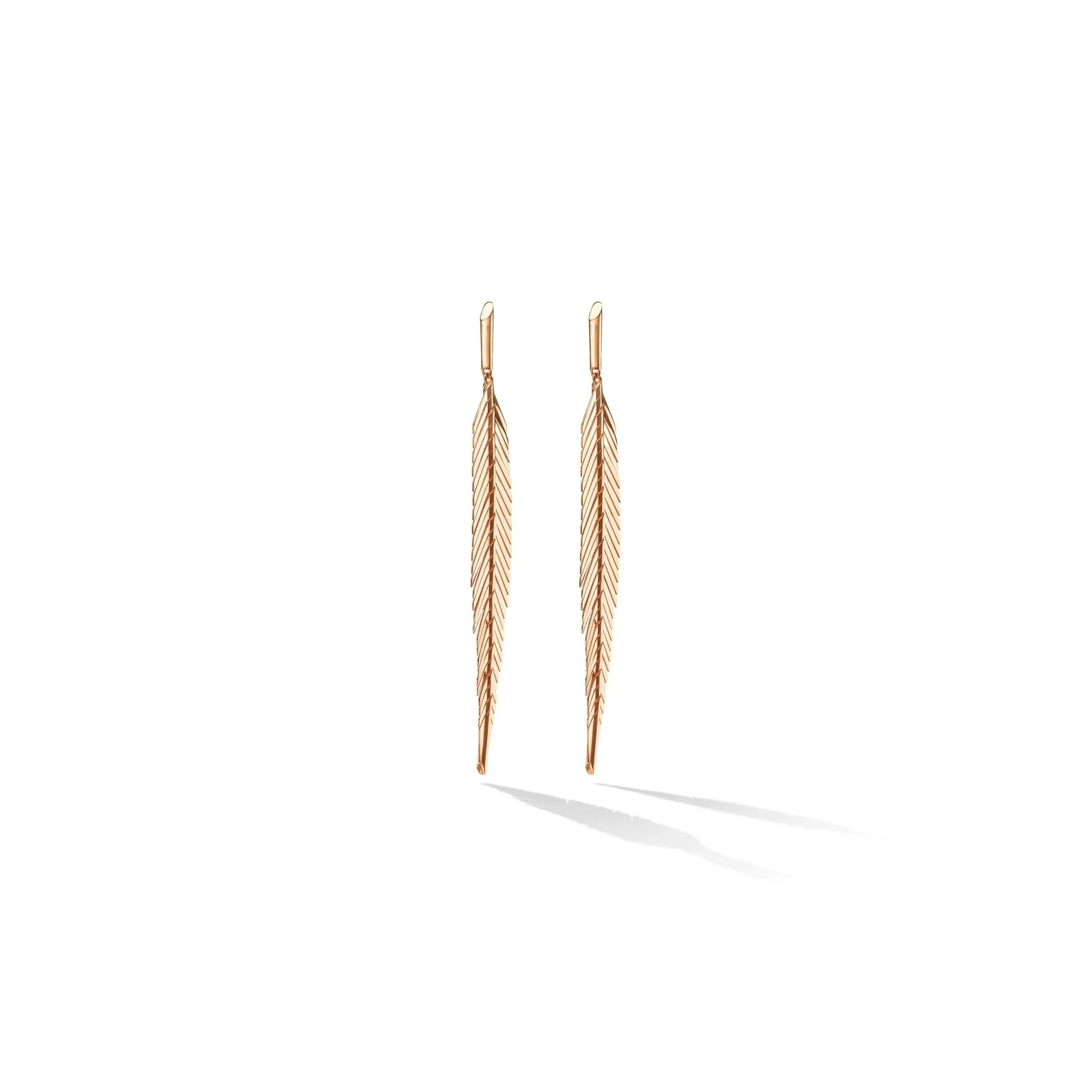 Medium Rose Gold Feather Earrings