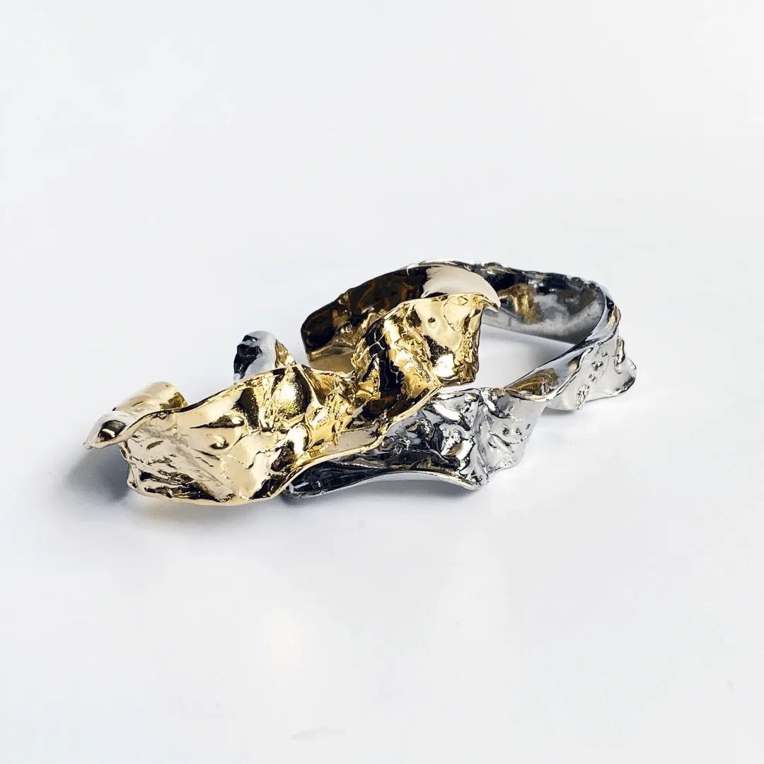 Textured Wave Cuff Bracelet