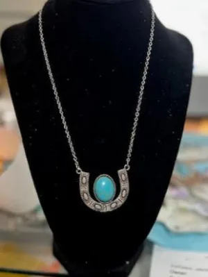 Turquoise Horseshoe Necklace